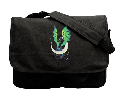 Lunar Dragon Embroidered Canvas Messenger Bag