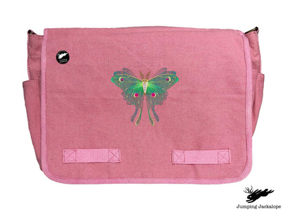 Sheer Illusions Luna Moth Embroidered Messenger Bag