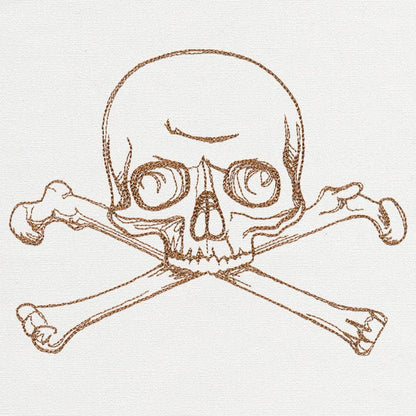 The Laboratory - Delicate Skull Embroidered Canvas Messenger Bag