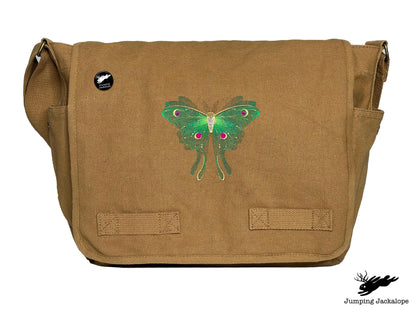 Sheer Illusions Luna Moth Embroidered Messenger Bag