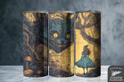 Tales of Twisted Trees Tumbler – Alice & Cheshire Cat | 20oz Storybook Fantasy Cup