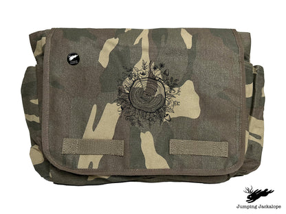 Botanical Tree Rings Design Embroidered Classic Canvas Messenger Bag