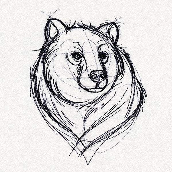 Sketchwork - Bear Embroidered Canvas Field Bag