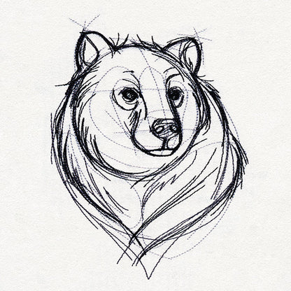 Sketchwork - Bear Embroidered Canvas Field Bag