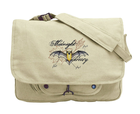 The Laboratory - Bat Bag Embroidered Canvas Messenger Bag