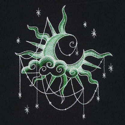Dreamscape Glow Eclipse Embroidered Canvas Messenger Bag