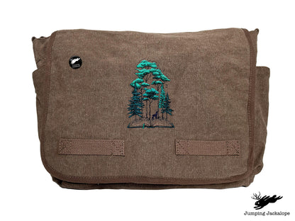 Woodland Storytime Book Embroidered Classic Canvas Messenger Bag