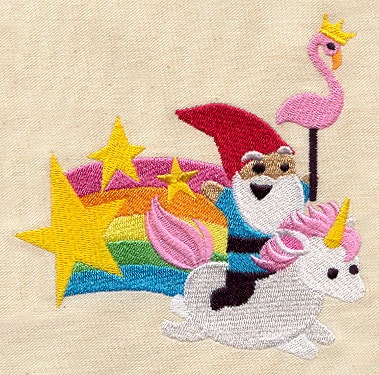 Magical Ride Embroidered Canvas Messenger Bag