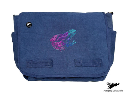 Tropical Dart Frog Embroidered Classic Canvas Messenger Bag