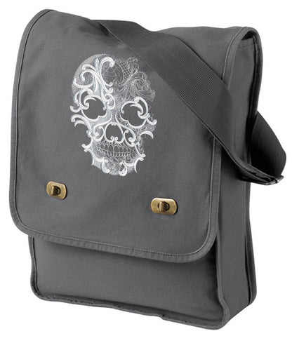 Ghost Baroque - Skull Embroidered Canvas Field Bag