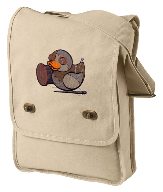 Duck Field Bag, Crafty Duck Canvas Embroidered Field Bag
