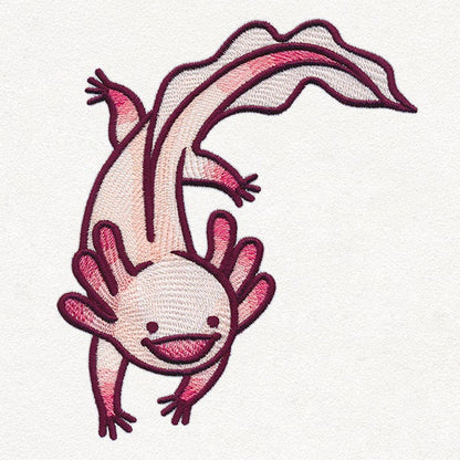 Adventurous Axolotl Embroidered Canvas Messenger Bag