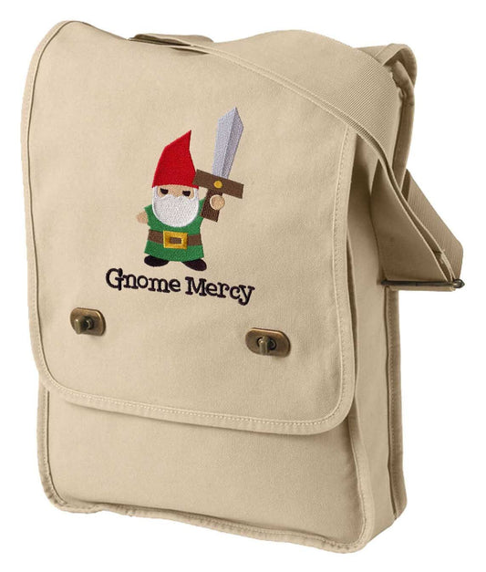 Gnome Mercy Embroidered Canvas Field Bag