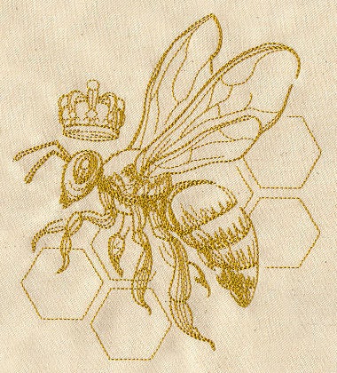Queen Bee Embroidered Canvas Messenger Bag