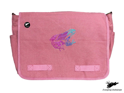 Tropical Dart Frog Embroidered Classic Canvas Messenger Bag