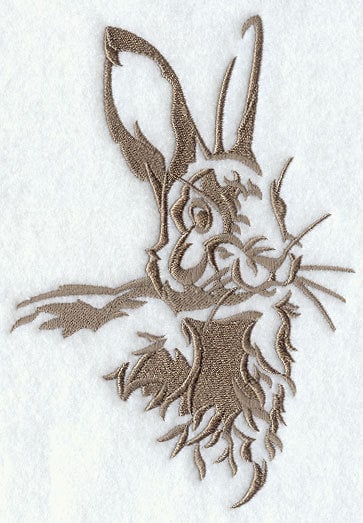 Northwoods Silhouette Rabbit Embroidered Canvas Field Bag