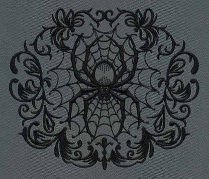 Gothic Gala Spiderweb Embroidered Canvas Field Bag