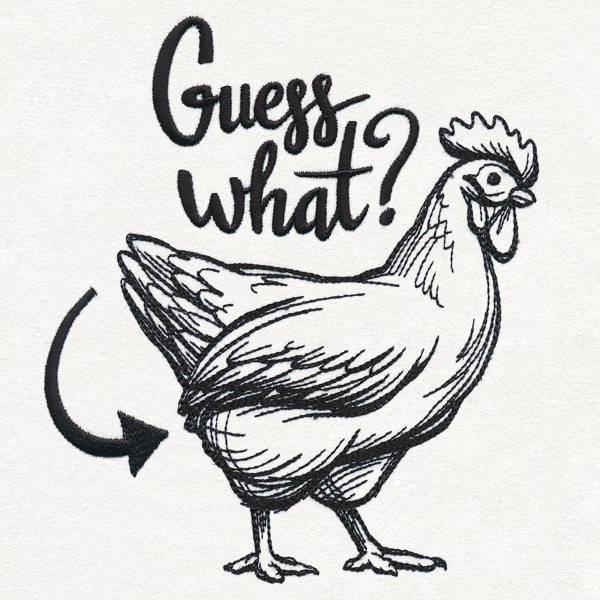 Guess What Chicken Butt, Funny Embroidered Canvas Field Bag
