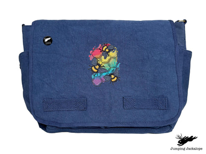Rainbows & Bees Embroidered Messenger Bag