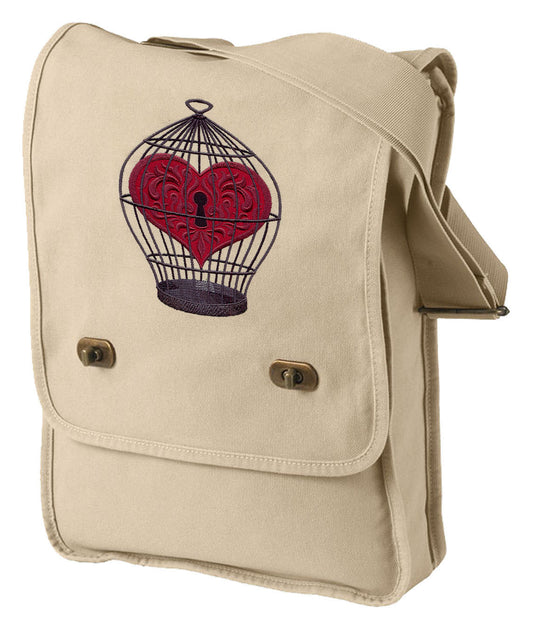 Captured Embroidered Canvas Field Bag