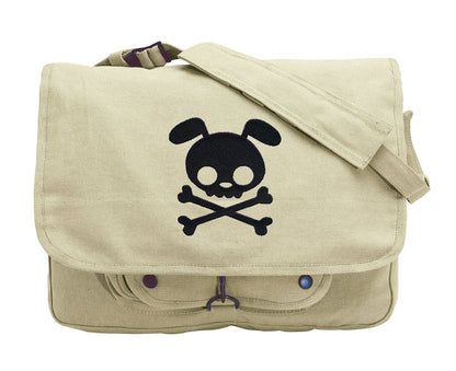 Punk Pup Embroidered Canvas Messenger Bag
