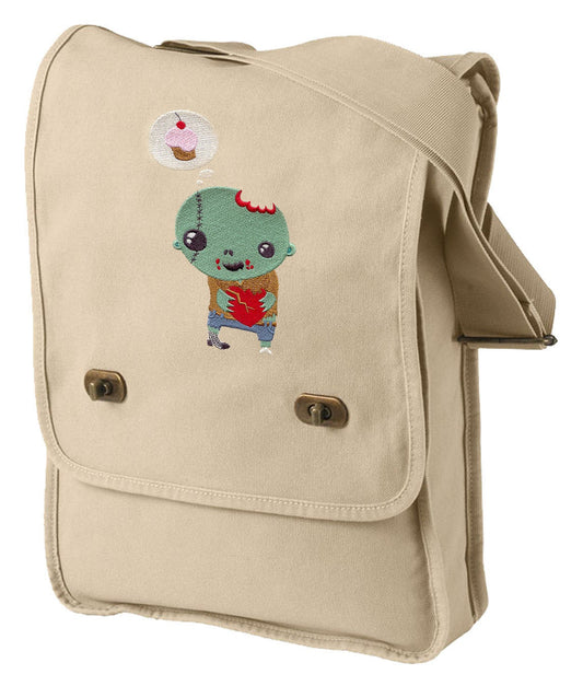 Sweet Zombie Embroidered Canvas Field Bag
