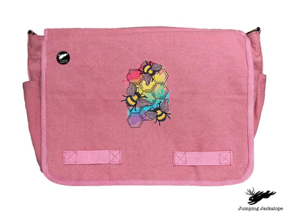 Rainbows & Bees Embroidered Messenger Bag