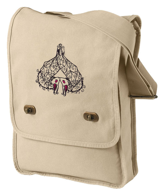 Batty Sweethearts Embroidered Canvas Field Bag