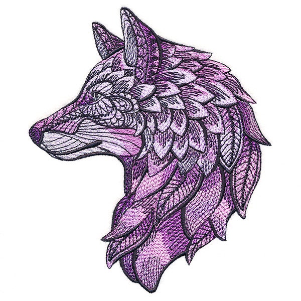 Modern Mystique Wolf Embroidered Canvas Messenger Bag