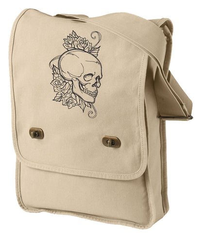 Graveyard Bloom Embroidered Canvas Field Bag