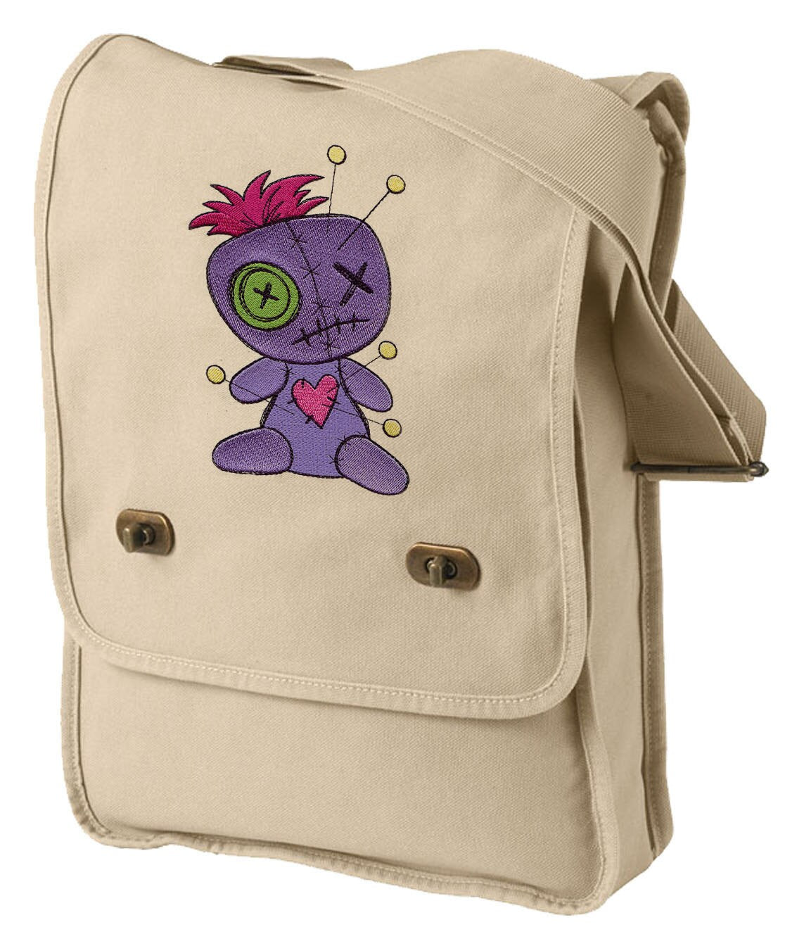 Voodoo Doll Embroidered Canvas Field Bag