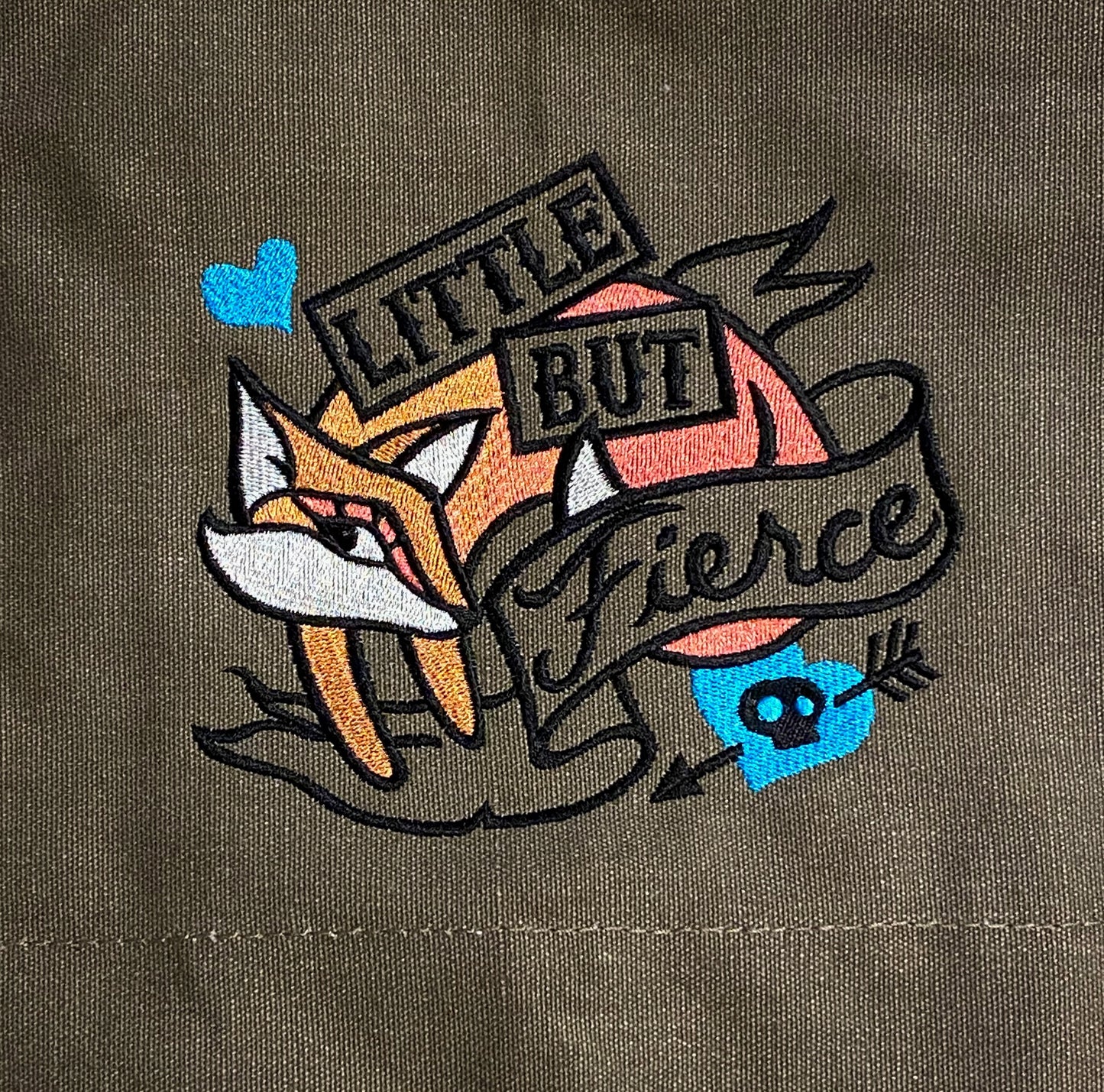 Femme Fatale - Little but Fierce Embroidered Canvas Messenger Bag