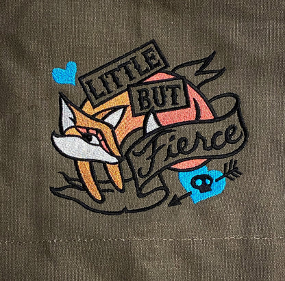 Femme Fatale - Little but Fierce Embroidered Canvas Messenger Bag