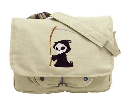 Lil' Death Embroidered Canvas Messenger Bag