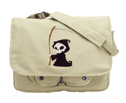 Lil' Death Embroidered Canvas Messenger Bag