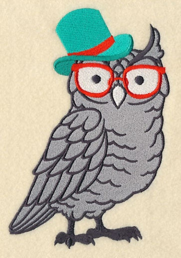 Nerdy Owl Messenger Bag, Owl Canvas Bag, Nerd, Brainy, Geek Owl, Brainy Owl in Glasses Embroidered Canvas Messenger Bag