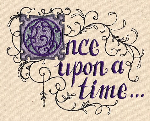 Once Upon A Time Messenger Bag,  Embroidered Canvas Messenger Bag