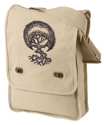 Moon Tree Embroidered Canvas Field Bag