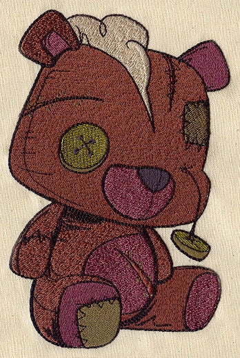 Tattered Teddy Embroidered Canvas Field Bag