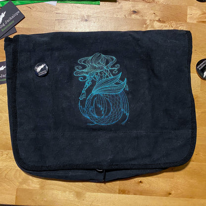 Maiden of the Ocean Embroidered Embroidered Canvas Messenger Bag