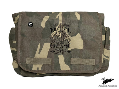 What Doesn't Kill You Gives You XP Embroidered Classic Canvas Messenger Bag